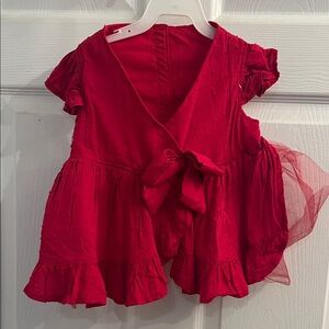 Draper James Scarlet Dog Dress with Ruffle Sleeves